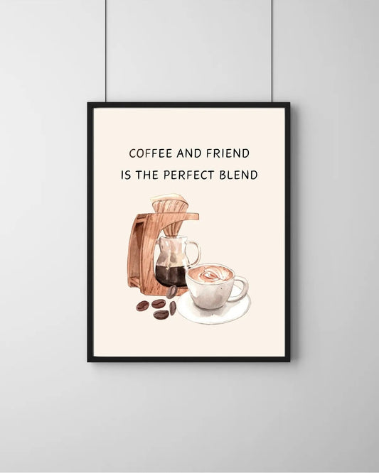 Sanatsal suluboya espresso portafiltresi ve V60 kahve demleme illüstrasyonu detay çekimi