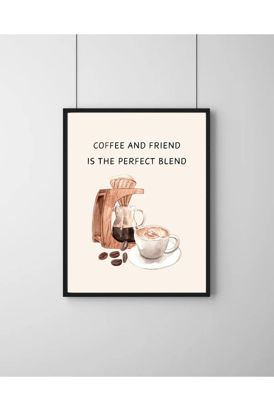 2'li Kahve Köşesi Dekoratif Mutfak Tablosu