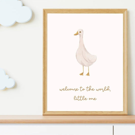 Taba rengi arka plan üzerinde beyaz ördek ayak izi illüstrasyonu sanatsal baskı detay çekimi