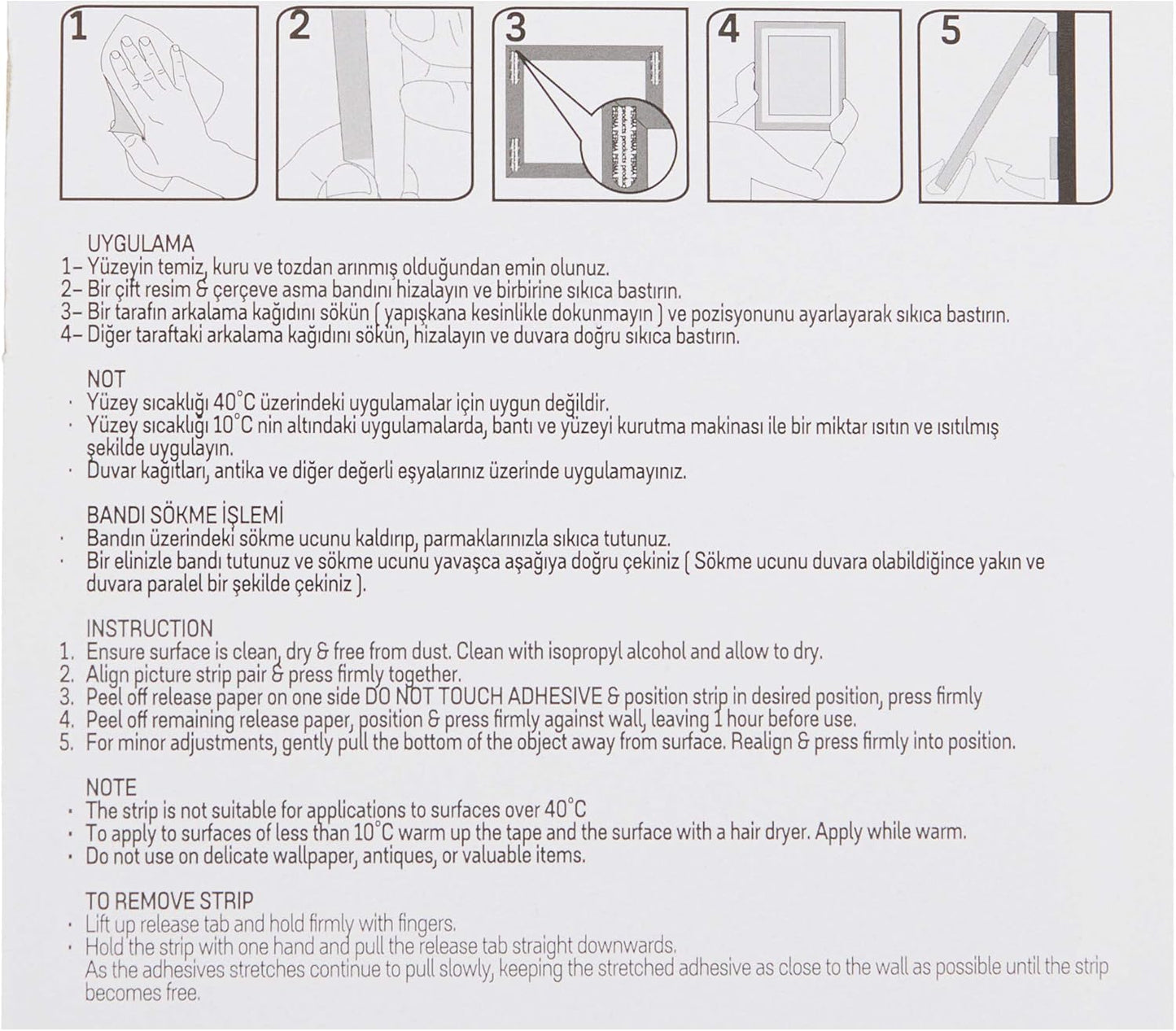 Sümer Art Profesyonel Çift Taraflı Montaj Bandı - Hasarsız Tablo ve Poster Askı Seti