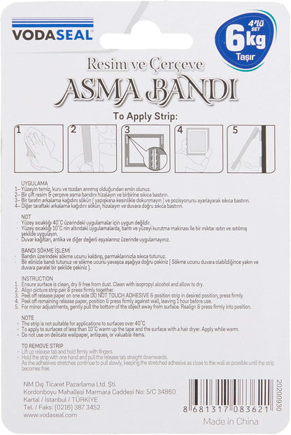 Sümer Art Profesyonel Çift Taraflı Montaj Bandı - Hasarsız Tablo ve Poster Askı Seti