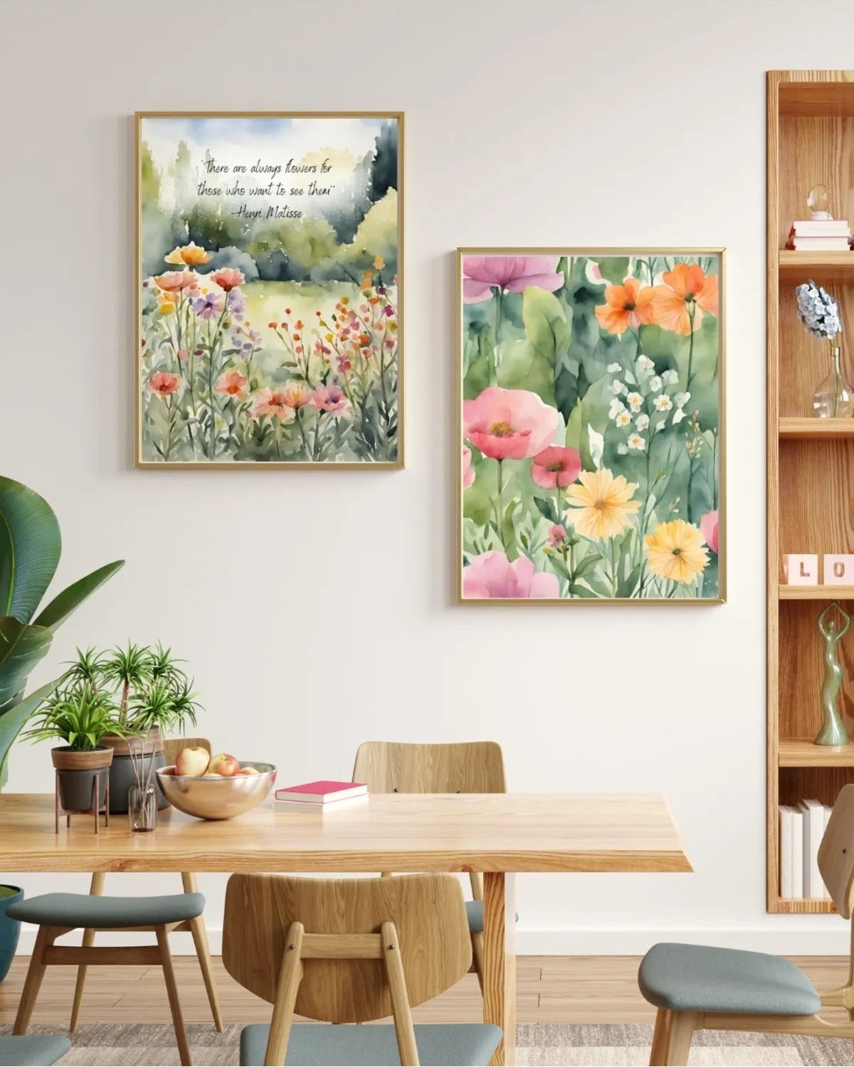 SÜMER Art Decoration Henri Matisse sözlü çiçekli 2'li poster seti ana görseli