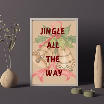 SÜMER Art Decoration "Jingle All The Way" suluboya çanlı yılbaşı posteri ana görseli