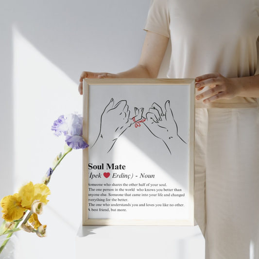 Kırmızı kader ipi ve serçe parmak sözü illüstrasyonu minimalist çizgi sanat detay çekimi