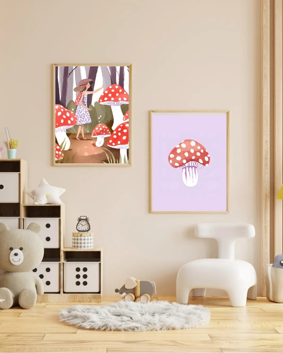 SÜMER Art Decoration 'Mantar' çocuk ve bebek odası 2'li dekoratif tablo seti ana görseli