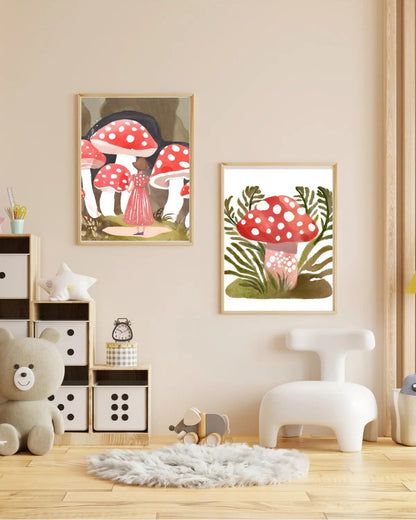 SÜMER Art Decoration 'Mantar' çocuk ve bebek odası 2'li dekoratif tablo seti ana görseli