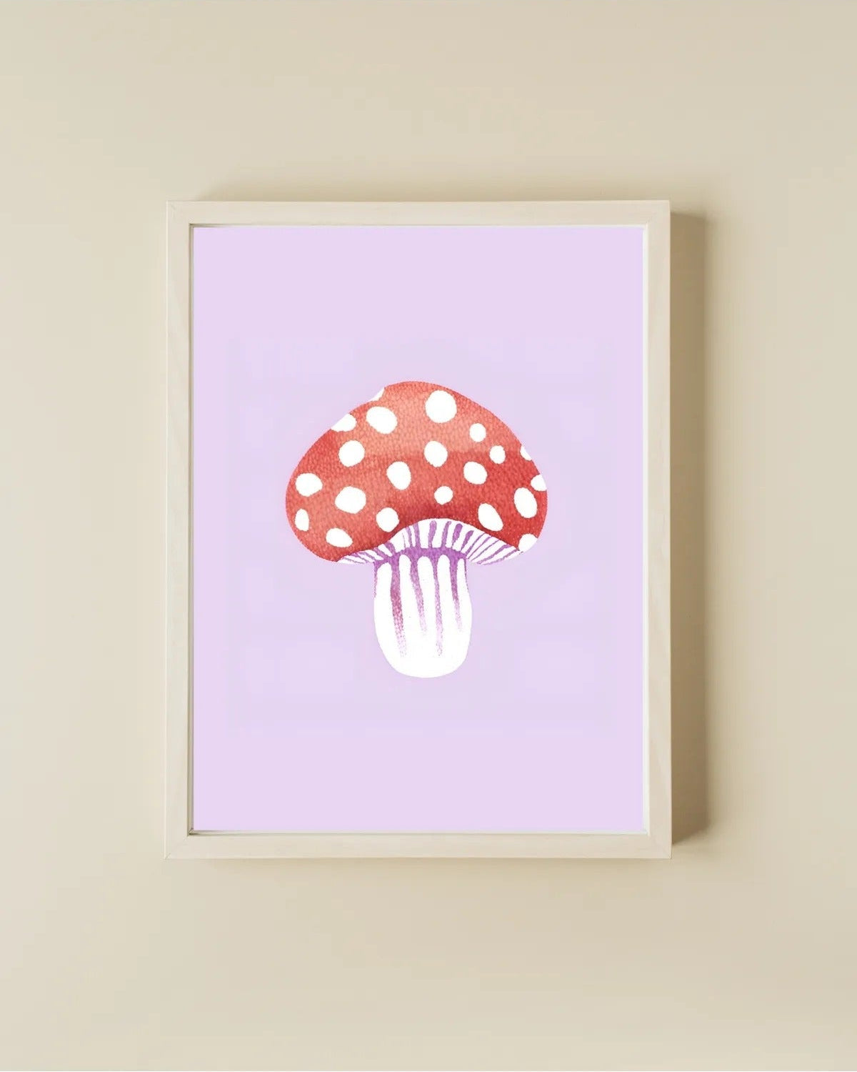 Modern bebek odası dekorasyonu için masalsı mantar temalı 2'li çerçeveli tablo kullanım örneği