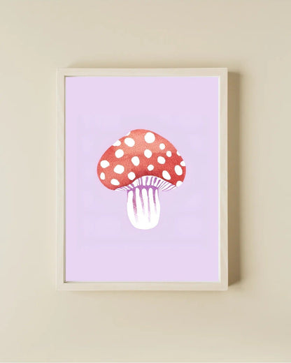 Modern bebek odası dekorasyonu için masalsı mantar temalı 2'li çerçeveli tablo kullanım örneği