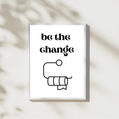 Biten tuvalet kağıdı rulosu illüstrasyonu ve modern tipografi yazı detay çekimi