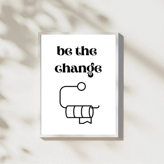 Biten tuvalet kağıdı rulosu illüstrasyonu ve modern tipografi yazı detay çekimi