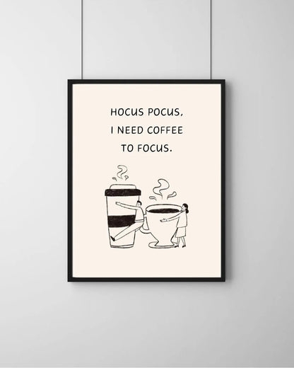 Modern bir çalışma odası veya home-office dekorasyonu için kahve temalı çerçeveli poster kullanım örneği