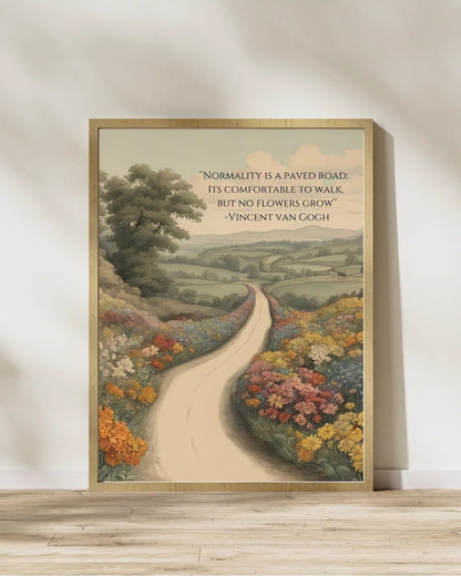 Modern ofis veya çalışma odası için sanatsal manzara temalı çerçeveli poster kullanım örneği