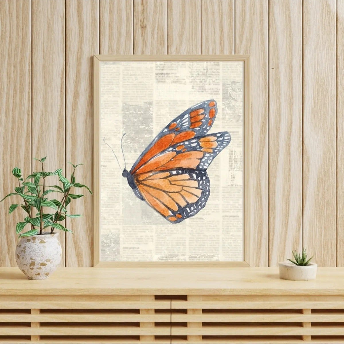 Modern bir yemek odası veya mutfak için nostaljik temalı 2'li çerçeveli tablo kullanım örneği