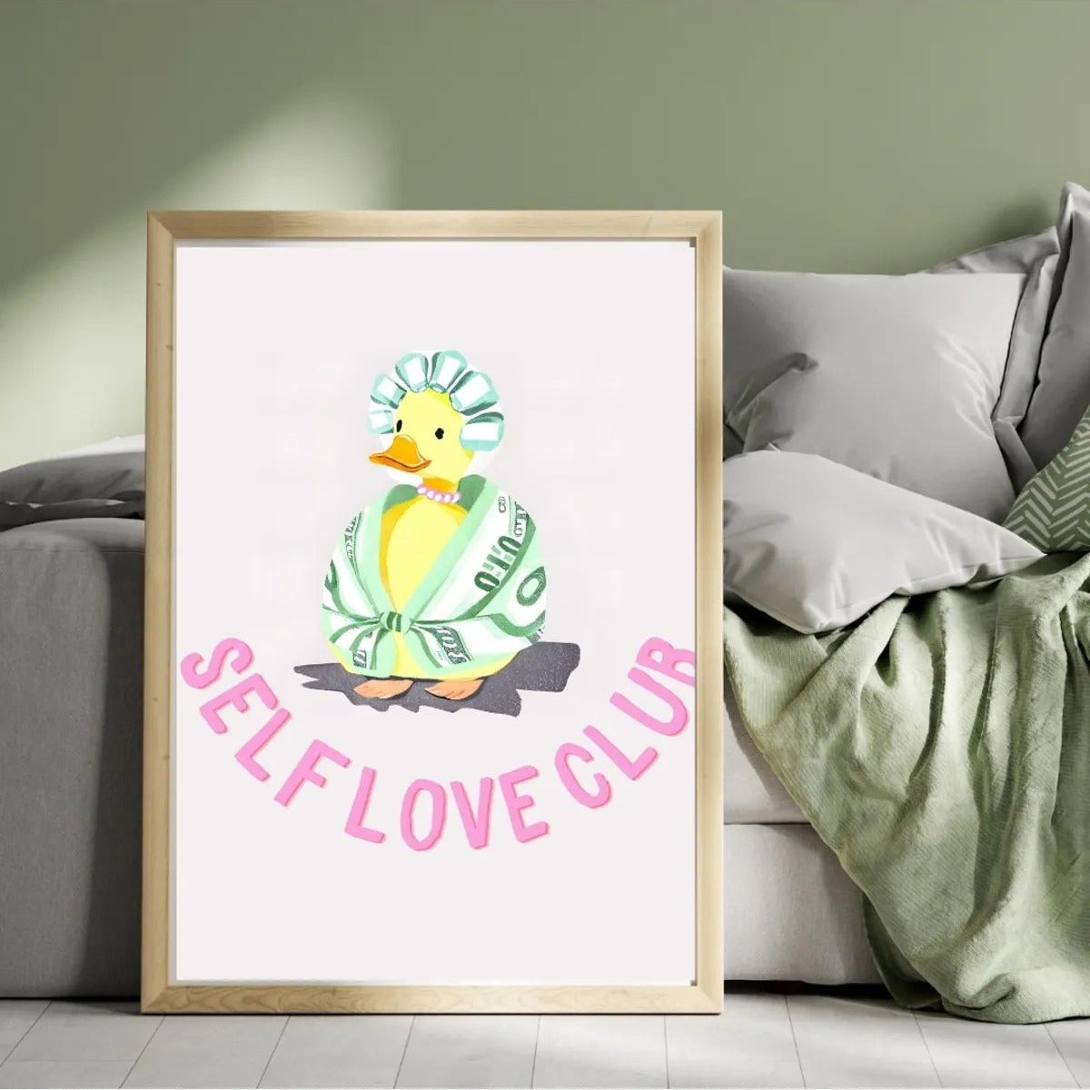 SÜMER Art Decoration 'Self Love Club' bornozlu ördekli dekoratif poster ana görseli