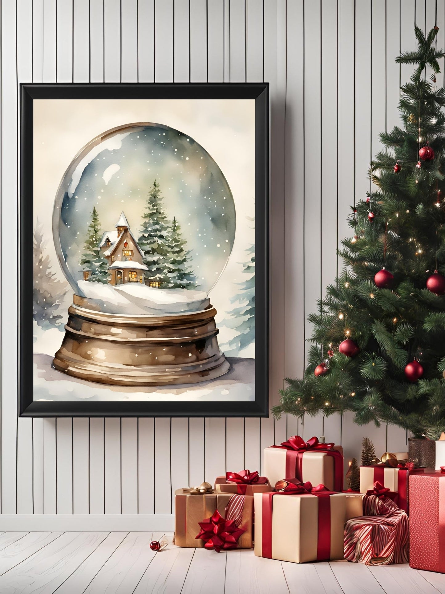 SÜMER Art Decoration suluboya kar küresi yılbaşı dekoratif poster ana görseli