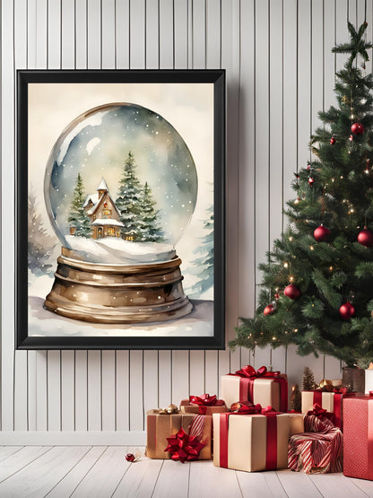 SÜMER Art Decoration suluboya kar küresi yılbaşı dekoratif poster ana görseli