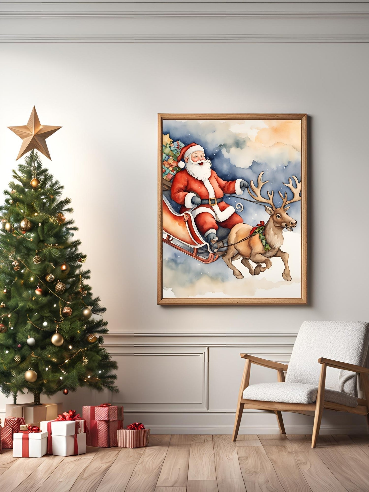 SÜMER Art yılbaşı koleksiyonu için sunulan kaliteli siyah beyaz ve ahşap çerçeve seçenekleri